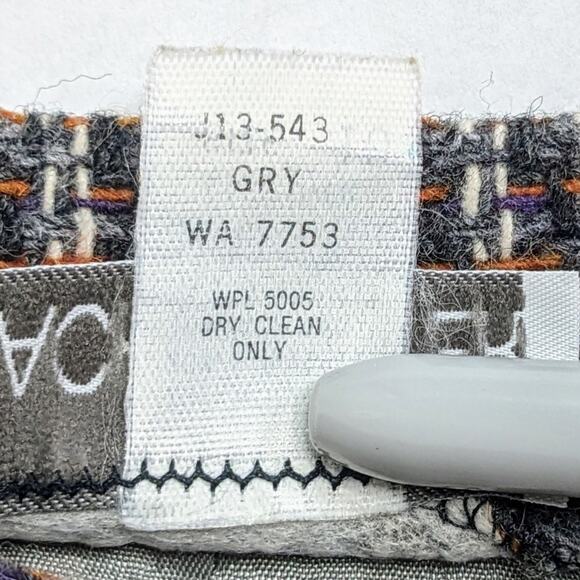 Vintage Skirt Women's 10 Gray Grey Wool Blend A Line Plaid Midi Lined Pockets - Picture 11 of 12